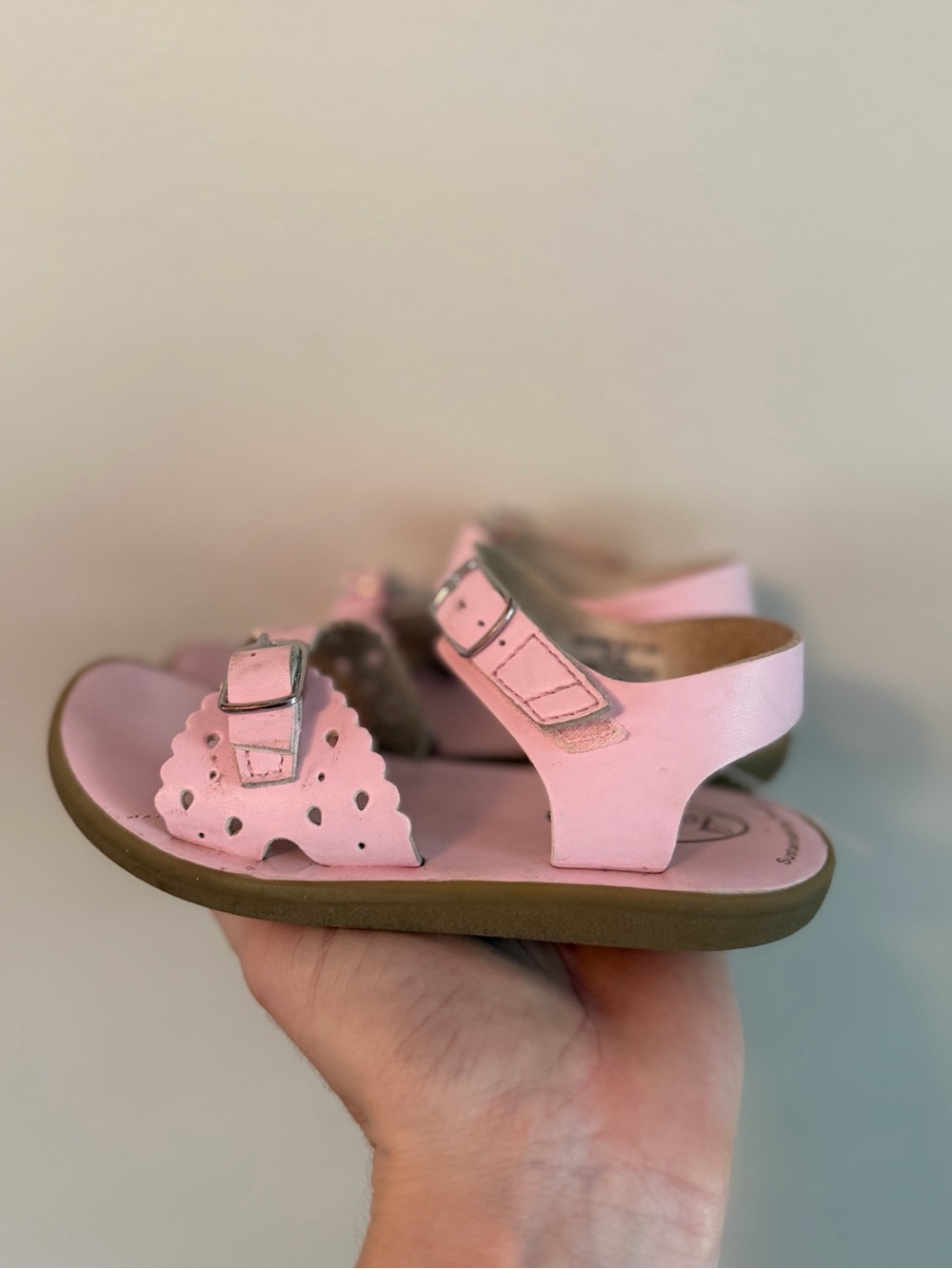 Footmates Pink Kids Leather Sandals